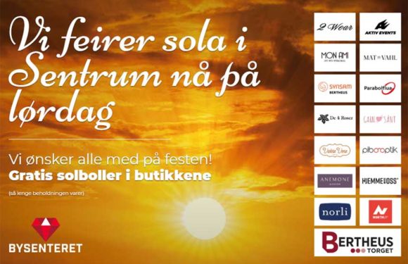 Vi feirer SOLA i Sentrum nå på lørdag – hjertelig velkommen!